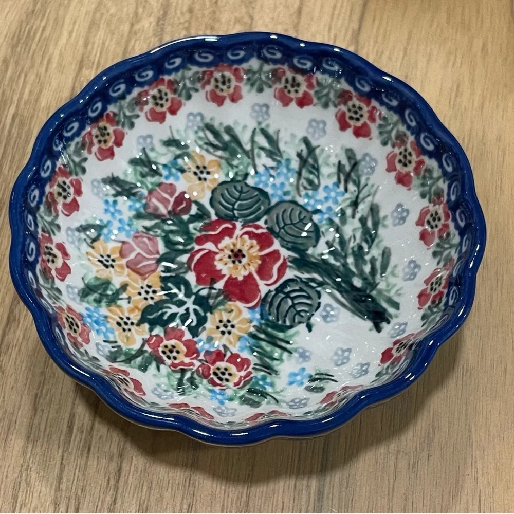 Polish  Pottery  Bowl UNIKAT-MACZKA HAND MADE IN POLANO E.W-90 Polish  Pottery
